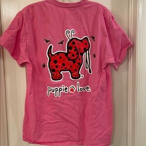 Pink Puppie Love T-Shirt ladybug design